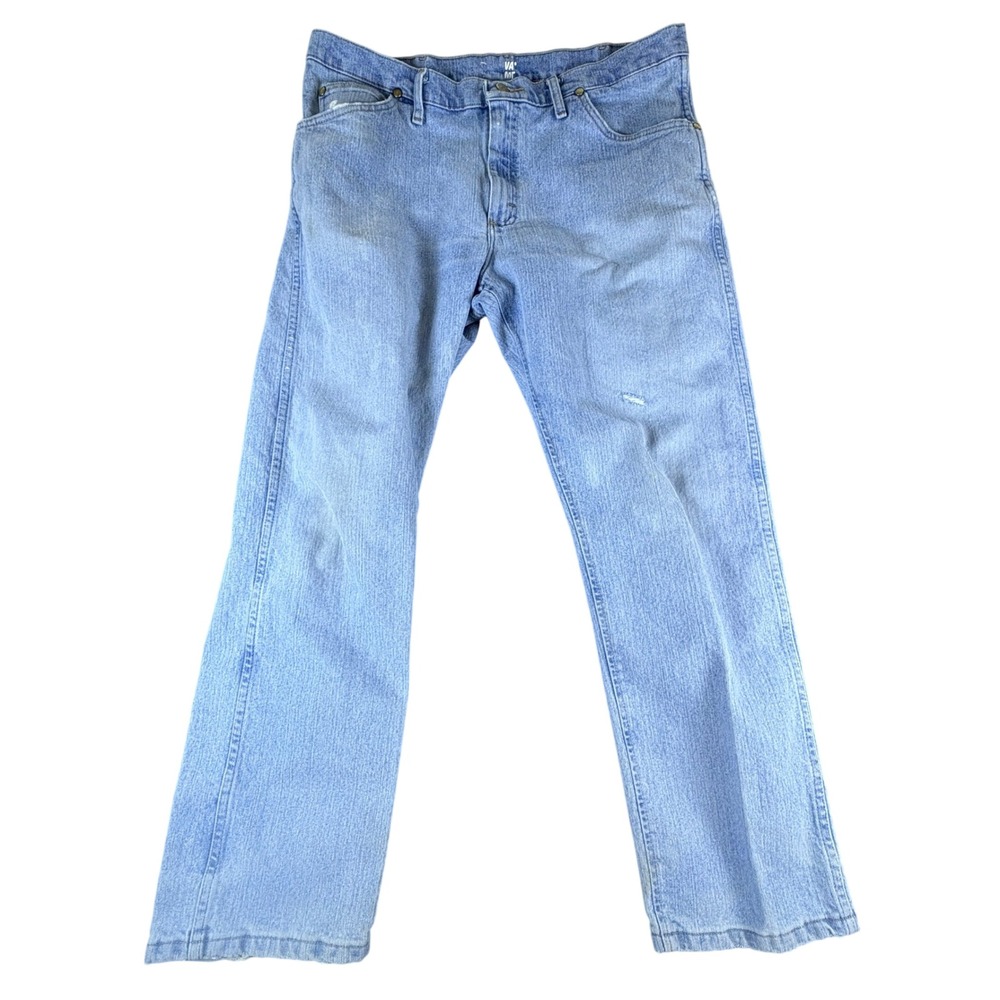 Wrangler Authentics Mens‎ Straight Leg Jeans Light Wash Blue Denim Size 36x29